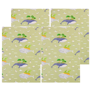 conifer 綠的事務 柔伊插畫Ⅳ 膠裝易撕筆記/學生薄本筆記本 3925-25 25K 方格款, 4本, 天空遨遊