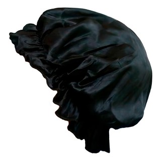 BIOAM 佰歐安 天然蠶絲大尺寸舒眠護髮帽, 28.5 x 15.5cm, 黑色, 1個