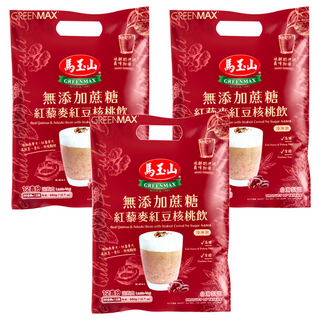 馬玉山 無添加蔗糖紅藜麥紅豆核桃飲, 高鐵, 膳食纖維, 360g, 3袋