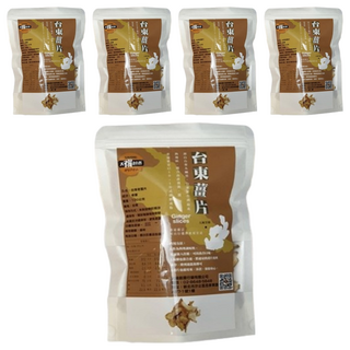 SUNFOOD 太禓食品 台東薑片 無添加老薑片 乾薑片, 100g, 5包
