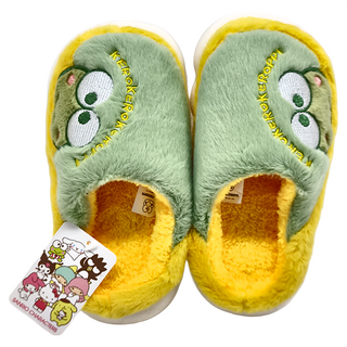 三麗鷗 卡通造型柔軟毛絨親子拖鞋 防滑厚底保暖包頭室內拖鞋, 28~29, 大眼蛙