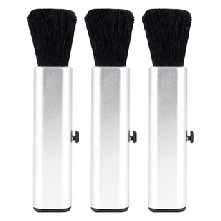 UniSync 兩段伸縮收納式 天然羊毛鍵盤縫隙清潔刷, 銀色, 3支