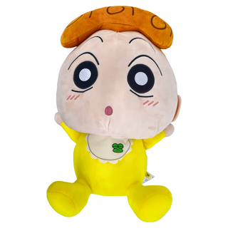 BANDAI 蠟筆小新 絨毛玩偶 100%聚酯棉, 是坐好好的小葵喔 黃色, 1個