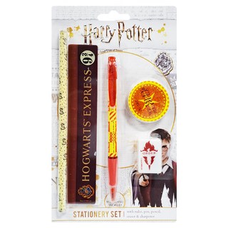 Harry Potter 哈利波特 文具組 原⼦筆 鉛筆 直尺 橡⽪擦, 1組, 霍格華茲學生