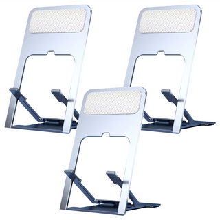 摺疊手機支架，平板通用，穩固防滑，角度調節, 酷炫銀, 3個