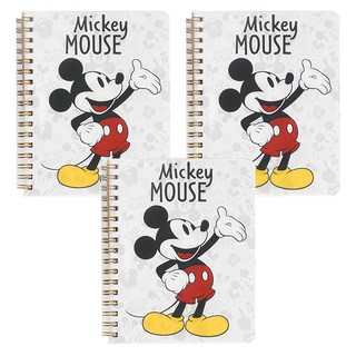 MICKEY MOUSE 米奇 50K PP線圈筆記本, 白色, 3本