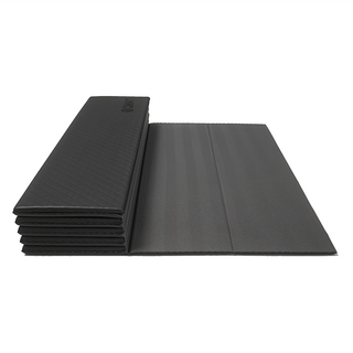 QMAT 環保POE摺疊瑜珈墊 雙面可用 最多十二折設計 可當輔助磚、支撐墊、運動跪墊 環保無毒材質POE 安全無異味, 黑灰色, 6mm, 1個