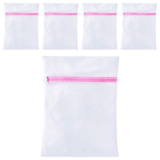包邊加厚洗衣袋 耐久洗滌 隱藏拉鍊設計, 細網, 5個