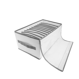 加蓋防塵衣物分隔收納盒 升級款 12格, 1個, 透明白