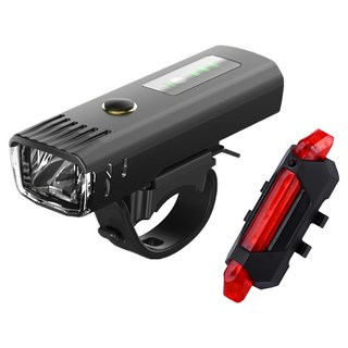 小麥購物 防水自行車燈 頭燈 + 車尾燈組 L734, 1組, 車尾燈 紅色