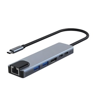 i-gota 愛購它 Type-C 8合1多工擴展埠 100W大功率快充 USB 3.1 USB 2.0 HDMI RJ45 TF SD, GHB-002, 1個