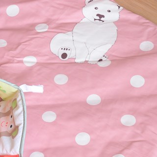 EmBrace 英柏絲 兒童幼兒園午睡 純棉睡墊, 波點白熊 粉色, 1件