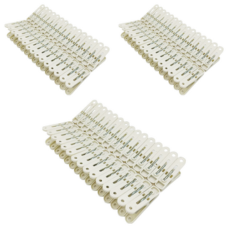 生活King 多功能強力晒衣夾, 5.5 x 1.2 x 3cm, 米白色, 30個, 3組, 顏色隨機