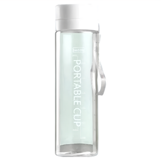 簡約隨行水壺 Set 2, 800ml, 直徑7cm 高25cm, 附便攜提繩, 密封防漏, 方便濾茶, 磨砂白, 2個