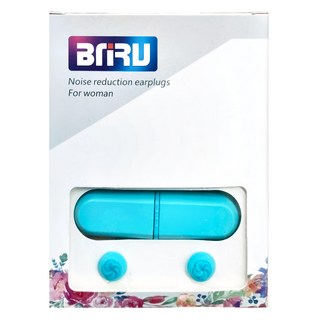 BNRU 3層矽膠降噪耳塞 防水/睡眠 睡覺專用 附收納盒 藍色, 1入, 1盒