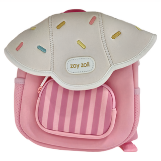 zoyzoii 茁伊 兒童蘑菇小背包, 立體造型, 輕盈SBR潛水面料, 夜間反光條, 203 x 102 x 254mm, 甜甜冰淇淋