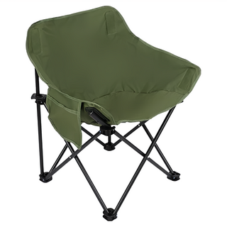 葉子小舖 折疊月亮椅/戶外椅 成人款, 軍綠色, 牛津布+金屬材質, 1個