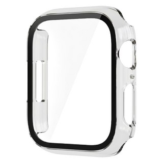 POLYWELL 寶利威爾 Apple Watch 一體式鋼化膜保護殼 PW15-T96-A440 45mm, 透明色, 1個