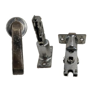 WACH 花旗門鎖 平直型水平把手+輔助鎖, 銅色, 1組