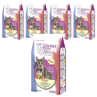 LCB 藍帶廚坊 幼貓/成貓/室內貓適用 海鮮大餐/海陸雙拼 乾糧, 挑嘴 + 亮毛, 1.36kg, 5袋