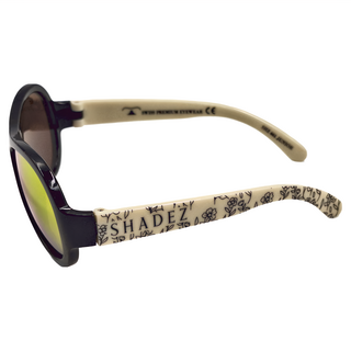 SHADEZ 兒童款太陽眼鏡，SHZ-601型號，台灣製造, 黑白花朵