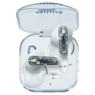 aiwa 愛華 真無線藍牙耳機 AT-X80D 通透晶彩, 極輕輕鬆配戴, 單耳僅4克, 藍牙5.3, IPX5生活防水, ENC環境降噪, 白色