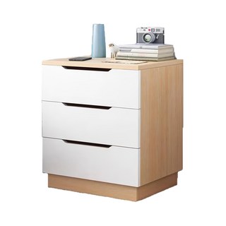 家工場 三抽邊桌 (賽杉木+白)