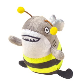 鯊bee 鯊魚吊飾 短毛絨+PP棉, 小款 鑰匙扣款, 3個