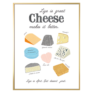 Life is Great with Cheese 畫 30 x 40cm 含外框 PS環保樹酯層板 + 油畫布 + 松木內框, 金色