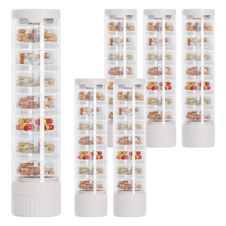 上手家居 切藥器藥盒 隨身磨藥器 三分格設計, 6個