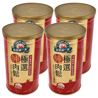 得意的一天 極選肉鬆, 3無添加, 嚴選台灣後腿豬肉, 葵花油拌炒, 180g, 4罐