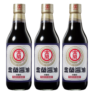 金蘭醬油，純釀造，非基因改造黃豆, 590ml, 3瓶
