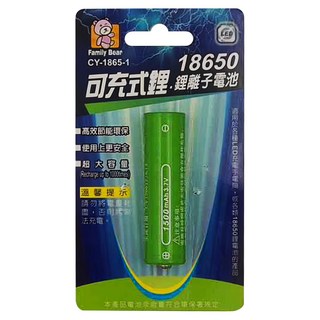 Family Bear 熊讚 可充式鋰離子電池 18650, 1500 mAh 3.7V, 1個, 1入