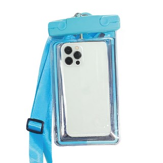 愛北鼻 手機防水袋 加粗掛繩-7.2寸以下手機適用, 1入, 藍色