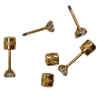 Brilliant Beauty 耀眼美人 雙鋯石鑽醫療鋼不鏽鋼耳環 兩組共四個 AAA鋯石