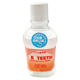 JESTEETH 全璟 齒潔適 清新口氣透明含氟漱口水 蜜桃口味, 500ml, 1瓶