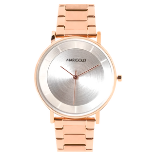 MARIGOLD 美爾朵 思念的輪迴簡約炫光暗紋金屬鍊帶手錶
