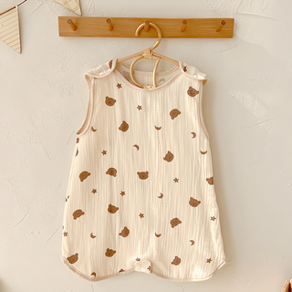 愛北鼻 棉花糖背心式防踢被, 星星熊-棉花糖, M碼 建議身高50-80cm, 1入