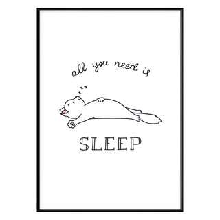 有框畫 貓的murmur 睡覺, 70 x 50cm, 金框