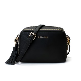 麥克萊尼 牛皮 446cosen 迷你斜背包, 黑色