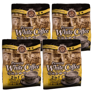 COFFEE TREE 咖啡樹 金裝檳城白咖啡 三合一 經典原味 600g, 40g, 15包, 4袋