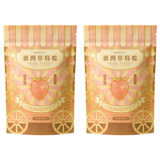 菓青市集 臺灣草莓乾 低溫烘焙 不添加防腐劑 Q彈多汁 少女系夢幻果乾, 140g, 2包