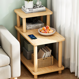 Horla 賀啦 生活家具用品 雙層小方桌, 原木