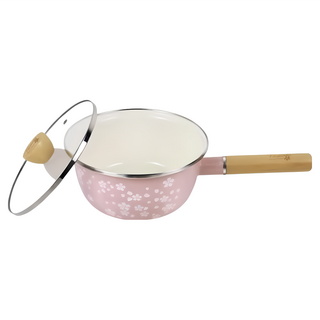 GOZENBO 御膳坊 琺瑯片手湯鍋組, 20cm, 櫻花, 1組