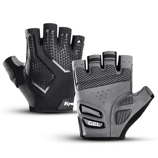 DIBOTE 迪伯特 加厚減震 自行車半截手套, 黑色, 1雙