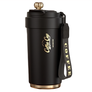 智能陶瓷咖啡杯，450ml，雙層保溫杯, 暮色黑, 1個