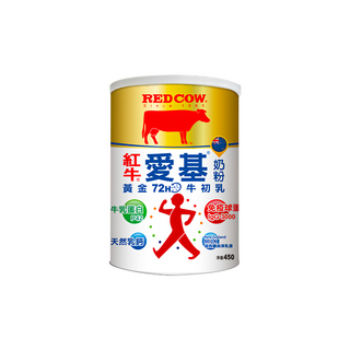 RED COW 紅牛 愛基牛初乳奶粉 黃金72小時牛初乳 牛乳蛋白P42 免疫球蛋白IgG3000 天然乳鈣, 450g, 1罐