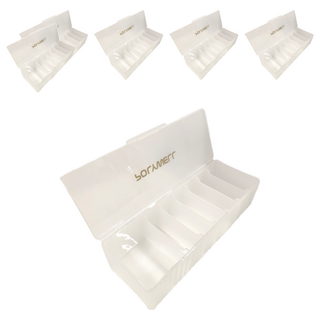 POLYWELL 寶利威爾 3C線材7格收納盒 PW15-T65-0646, 6個, 透明白