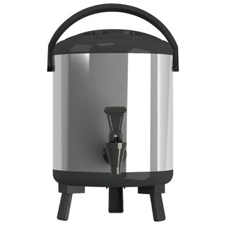 WORTH IT 渥思 日式不鏽鋼保溫茶桶 WT100-08-BL 內膽-304不鏽鋼 外殼-430不鏽鋼, 質感黑, 8L, 1個