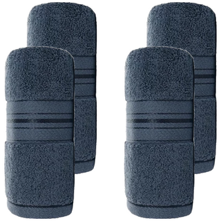 120g純棉加厚毛巾 Set, 75x34cm, 青灰/銀灰/粉色/白色, 4條